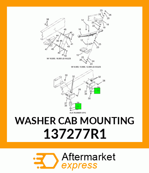 WASHER CAB MOUNTING 137277R1