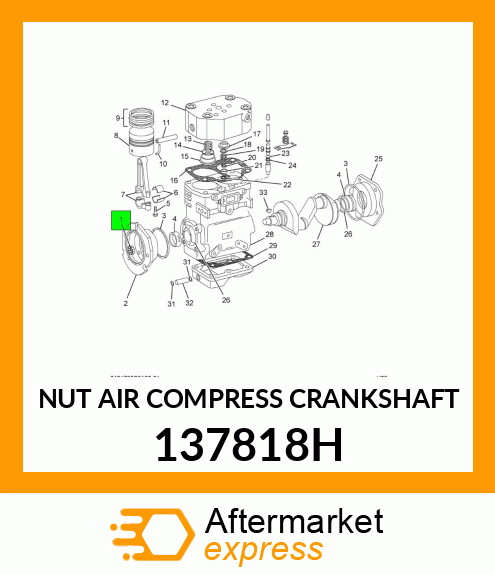 NUT AIR COMPRESS CRANKSHAFT 137818H