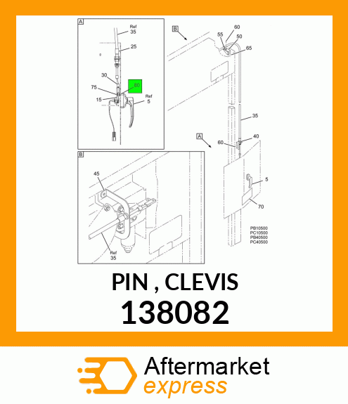 Spare part 138082 + PIN , CLEVIS