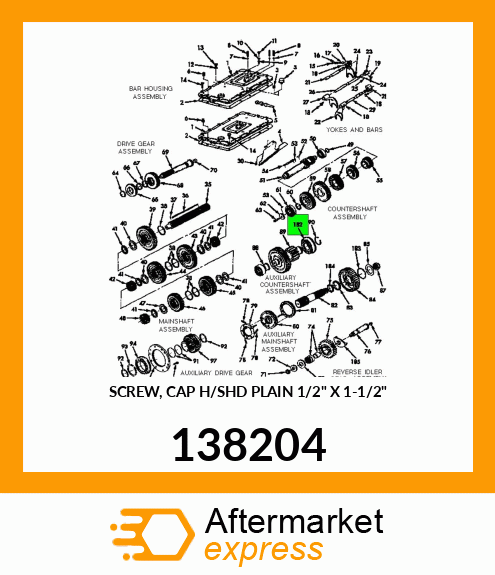 Spare part 138204 + SCREW, CAP H/SHD PLAIN 1/2