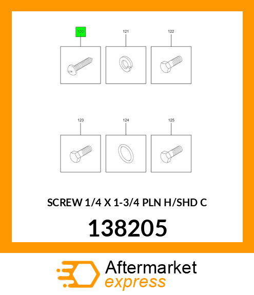 SCREW 1/4 X 1-3/4 PLN H/SHD C 138205