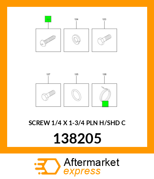 SCREW 1/4 X 1-3/4 PLN H/SHD C 138205