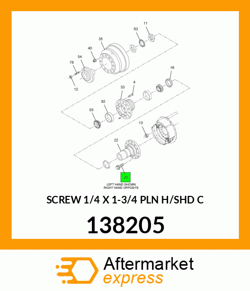 SCREW 1/4 X 1-3/4 PLN H/SHD C 138205