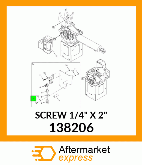 SCREW 1/4" X 2" 138206