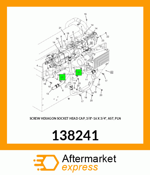 SCREW HEXAGON SOCKET HEAD CAP, 3/8"-16 X 3/4", AST, PLN 138241