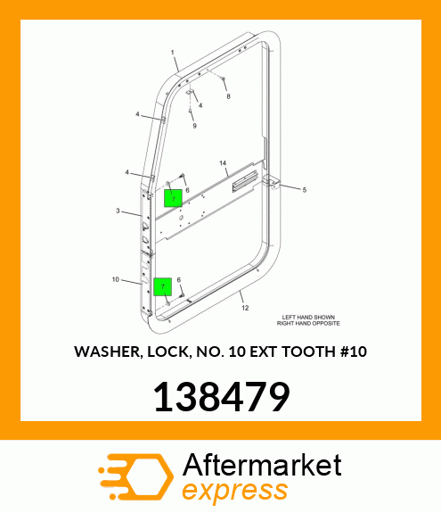 WASHER, LOCK, NO. 10 EXT TOOTH #10 138479