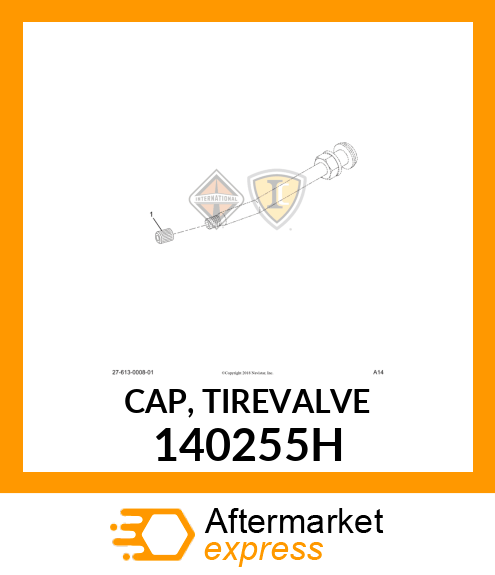 Spare part 140255H + CAP, TIREVALVE