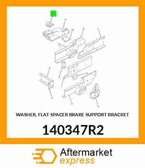 WASHER, FLAT SPACER BRAKE SUPPORT BRACKET 140347R2