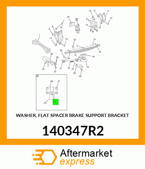 WASHER, FLAT SPACER BRAKE SUPPORT BRACKET 140347R2