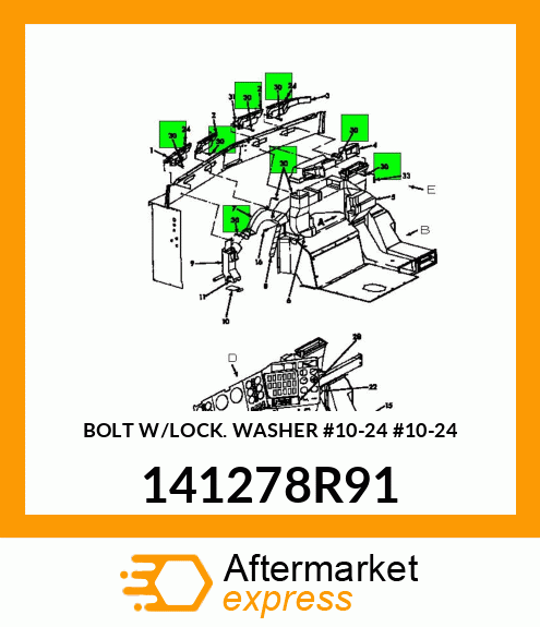 BOLT W/LOCK WASHER #10-24 #10-24 141278R91