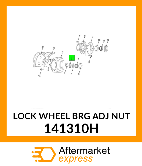 Spare part 141310H + LOCK WHEEL BRG ADJ NUT