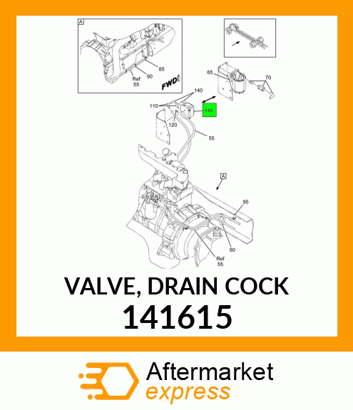 VALVE, DRAIN COCK 141615