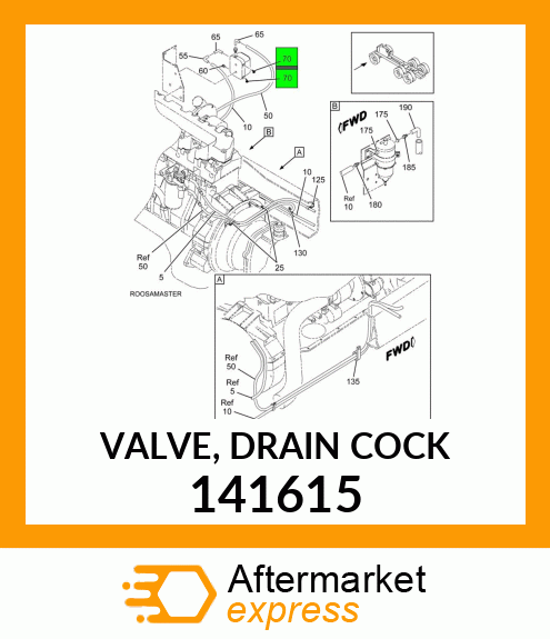 VALVE, DRAIN COCK 141615