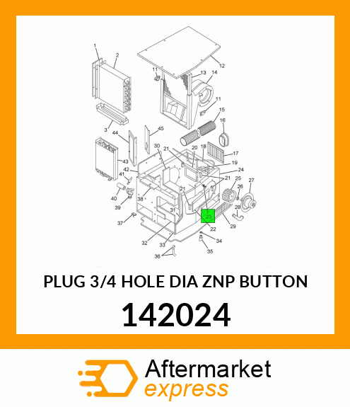 PLUG 3/4 HOLE DIA ZNP BUTTON 142024