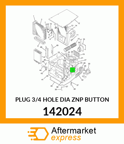 PLUG 3/4 HOLE DIA ZNP BUTTON 142024