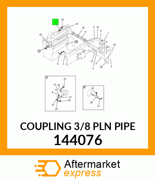 COUPLING 3/8 PLN PIPE 144076