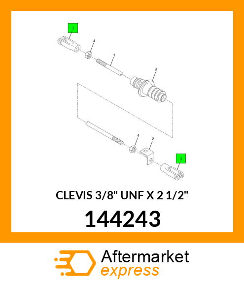 CLEVIS 3/8" UNF X 2 1/2" 144243