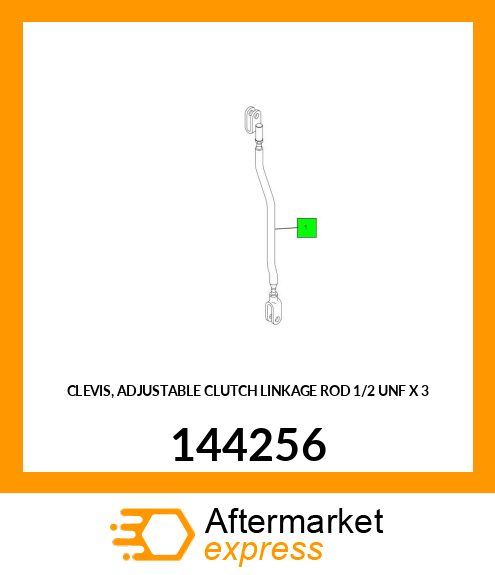 CLEVIS, ADJUSTABLE CLUTCH LINKAGE ROD 1/2" UNF X 3" 144256