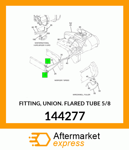 FITTING, UNION FLARED TUBE 5/8" 144277