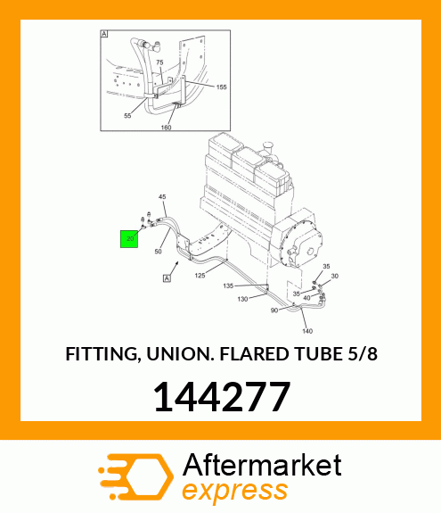 FITTING, UNION FLARED TUBE 5/8" 144277