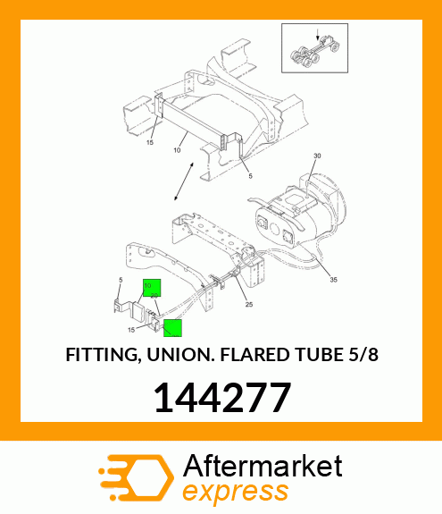 FITTING, UNION FLARED TUBE 5/8" 144277