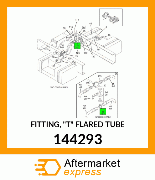 FITTING, "T" FLARED TUBE 144293