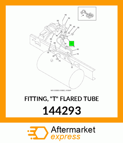 FITTING, "T" FLARED TUBE 144293
