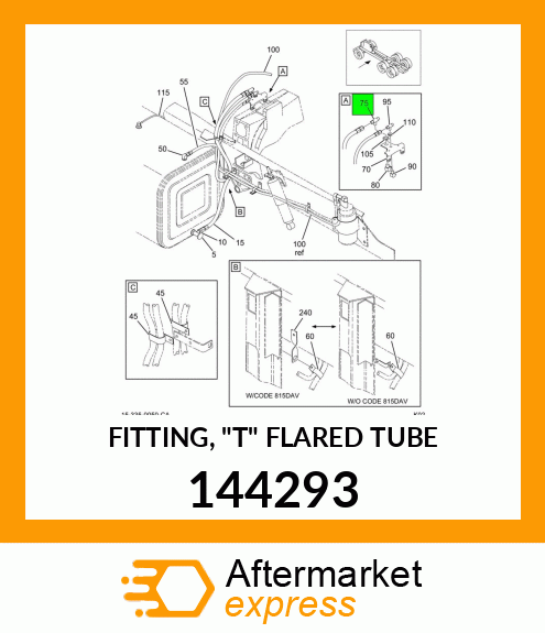 FITTING, "T" FLARED TUBE 144293