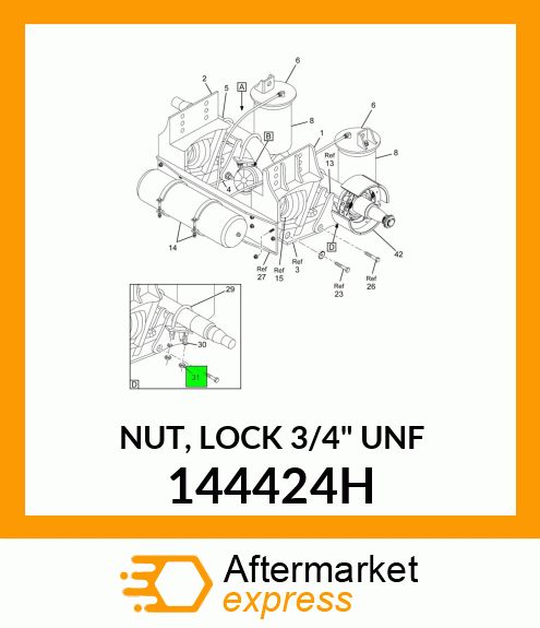 NUT, LOCK 3/4" UNF 144424H