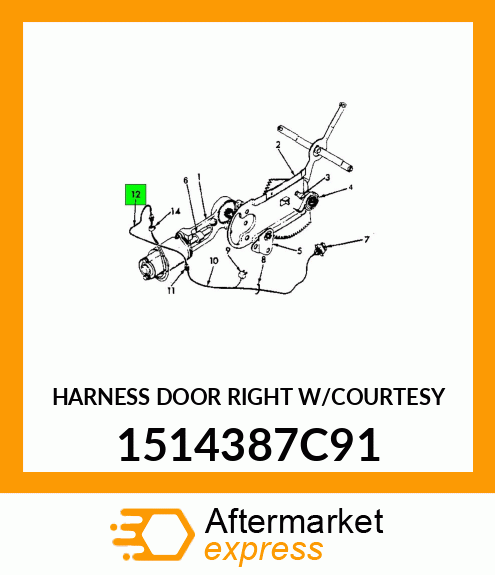 HARNESS DOOR RIGHT W/COURTESY 1514387C91