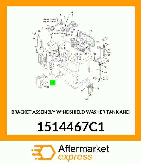 BRACKET ASSEMBLY WINDSHIELD WASHER TANK AND 1514467C1