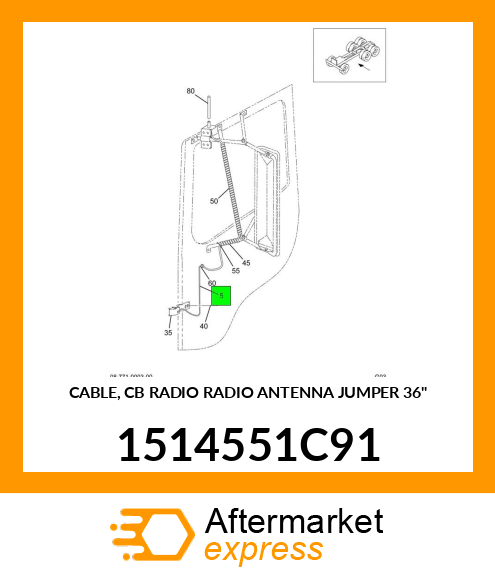 CABLE, CB RADIO RADIO ANTENNA JUMPER 36" 1514551C91