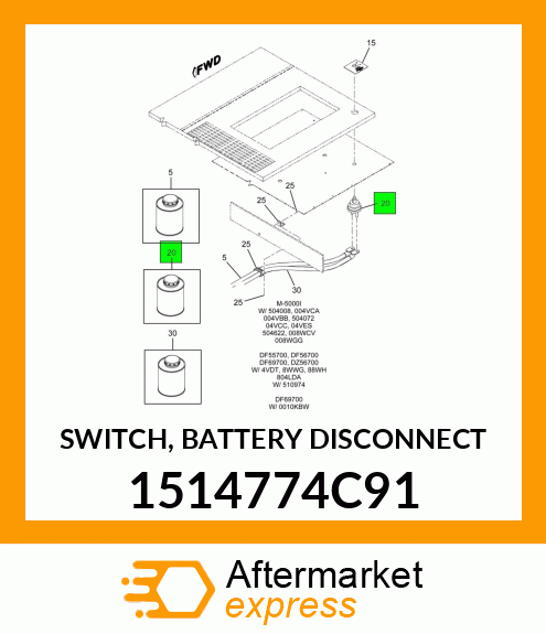 SWITCH, BATTERY DISCONNECT 1514774C91