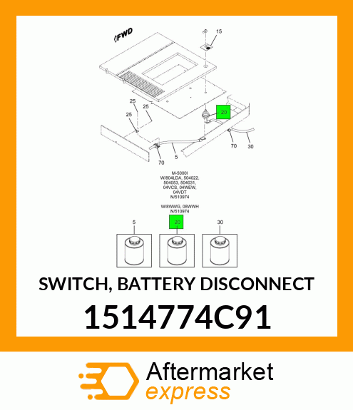 SWITCH, BATTERY DISCONNECT 1514774C91