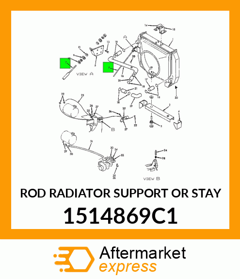 ROD RADIATOR SUPPORT OR STAY 1514869C1