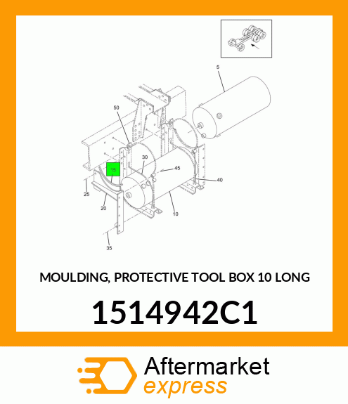 MOULDING, PROTECTIVE TOOL BOX 10" LONG 1514942C1