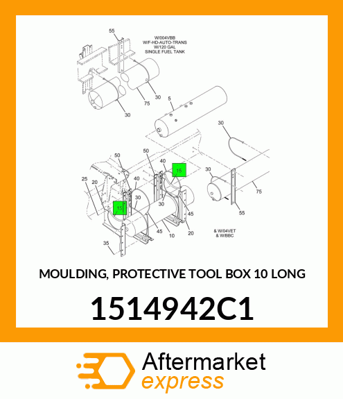 MOULDING, PROTECTIVE TOOL BOX 10" LONG 1514942C1