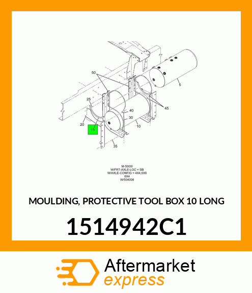 MOULDING, PROTECTIVE TOOL BOX 10" LONG 1514942C1