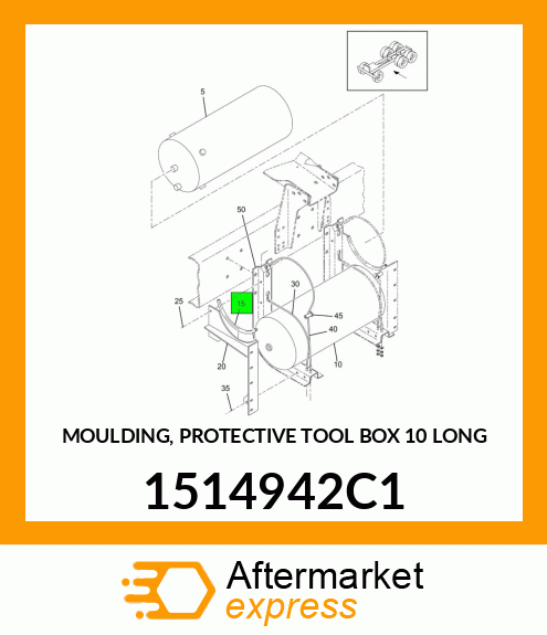 MOULDING, PROTECTIVE TOOL BOX 10" LONG 1514942C1