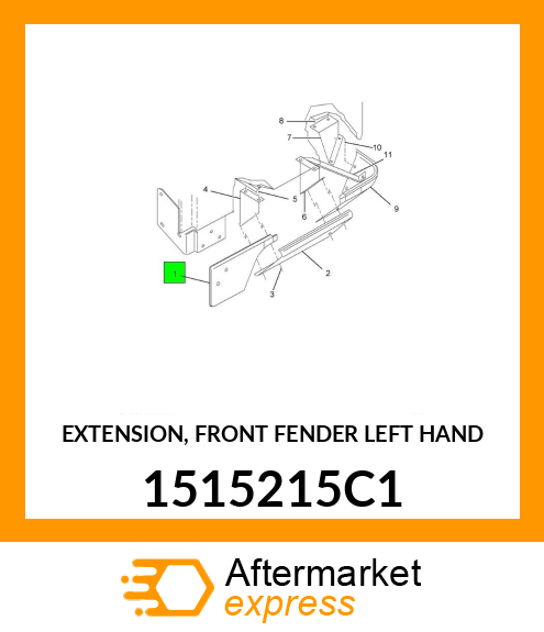 EXTENSION, FRONT FENDER LEFT HAND 1515215C1
