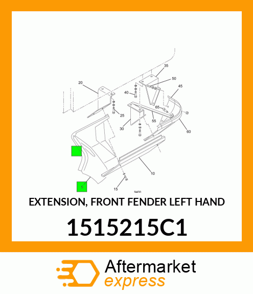 EXTENSION, FRONT FENDER LEFT HAND 1515215C1
