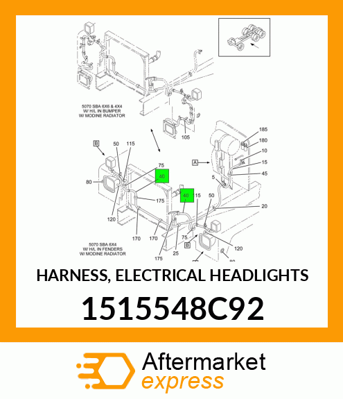HARNESS, ELECTRICAL HEADLIGHTS 1515548C92