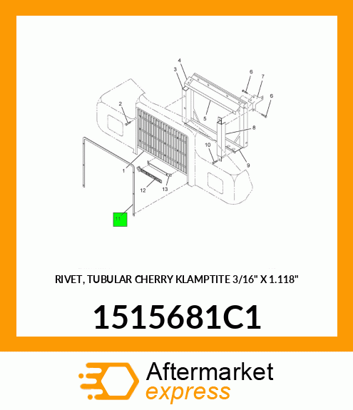 RIVET, TUBULAR CHERRY KLAMPTITE 3/16" X 1.118" 1515681C1
