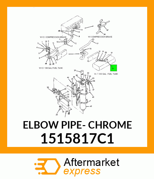 ELBOW PIPE- CHROME 1515817C1