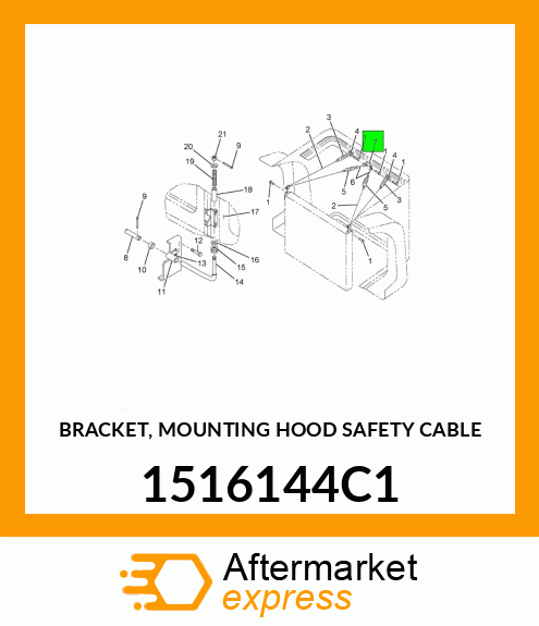 BRACKET, MOUNTING HOOD SAFETY CABLE 1516144C1