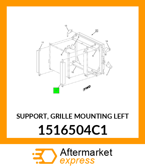 SUPPORT, GRILLE MOUNTING LEFT 1516504C1