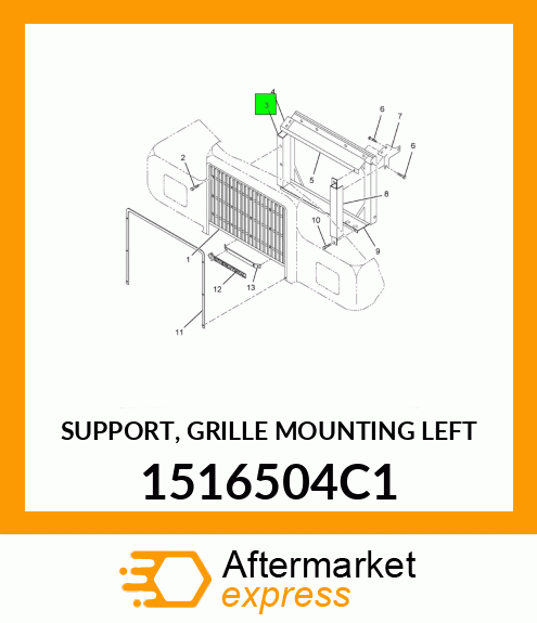 SUPPORT, GRILLE MOUNTING LEFT 1516504C1