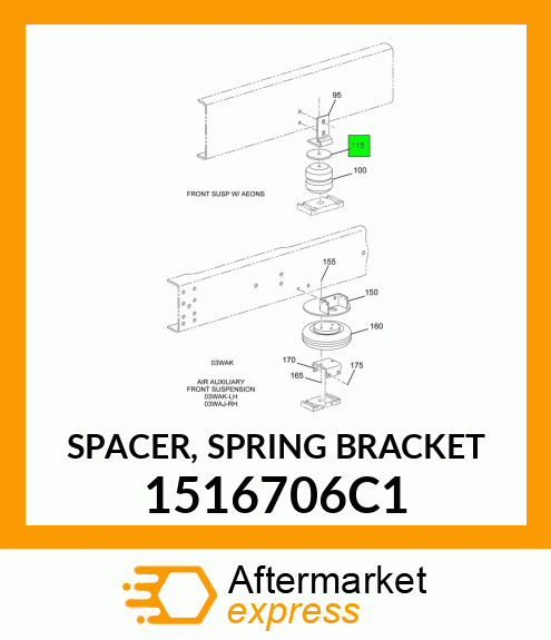 SPACER, SPRING BRACKET 1516706C1