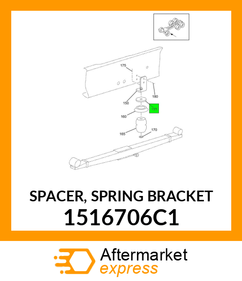 SPACER, SPRING BRACKET 1516706C1