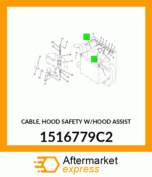 CABLE, HOOD SAFETY W/HOOD ASSIST 1516779C2